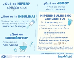 Congenital Hyperinsulinism infographic in Spanish